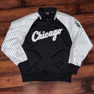 Stitches Chicago White Sox MLB Black Full Zip Embroidered Jacket Mens Suze XL